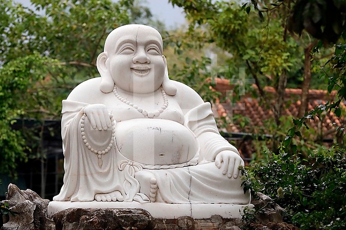 Thien Ung buddhist temple. Smiling Maitreya Buddha or big happy Maitreya Buddha statue. Statue. Quy Nhon. Vietnam.