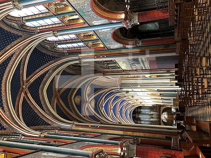 Interior of the Church of Saint Germain des Pres in Paris, France.