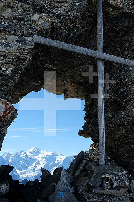View of Mont Blanc from the chapel located under Mont Buet.