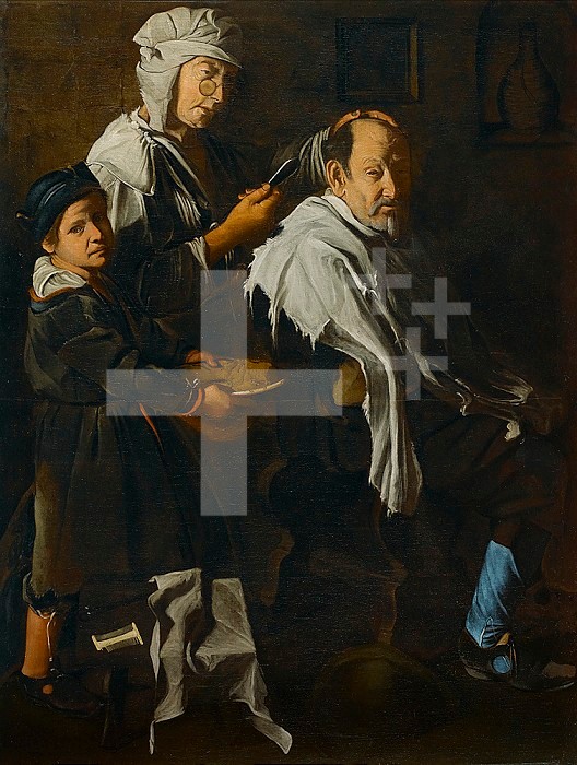 A barber shop, Last quarter of the 17th century. Creator: Master of Blue Jeans (active around 1675-1700).