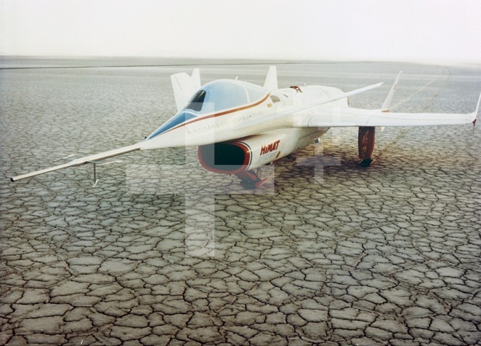 NASA: FIGHTER PLANE, c1980. /nA HiMAT (Highly Maneuverable Aircraft Technology) fighter plane developed by NASA. Photographed near the Dryden Flight Research Center in Edwards, California, c1980.